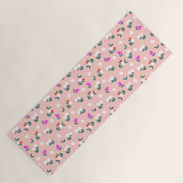 Dainty Blooms Pattern - Pink Yoga Mat Gallery Image 1