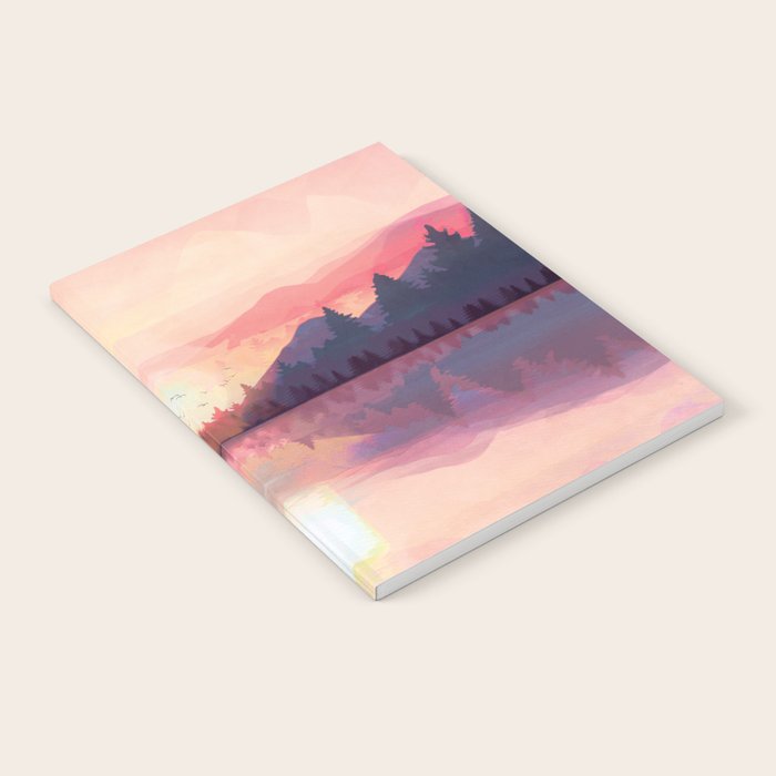 Morning Sunshine over the Peaceful Mountain Lake Notebook Gallery Image 2
