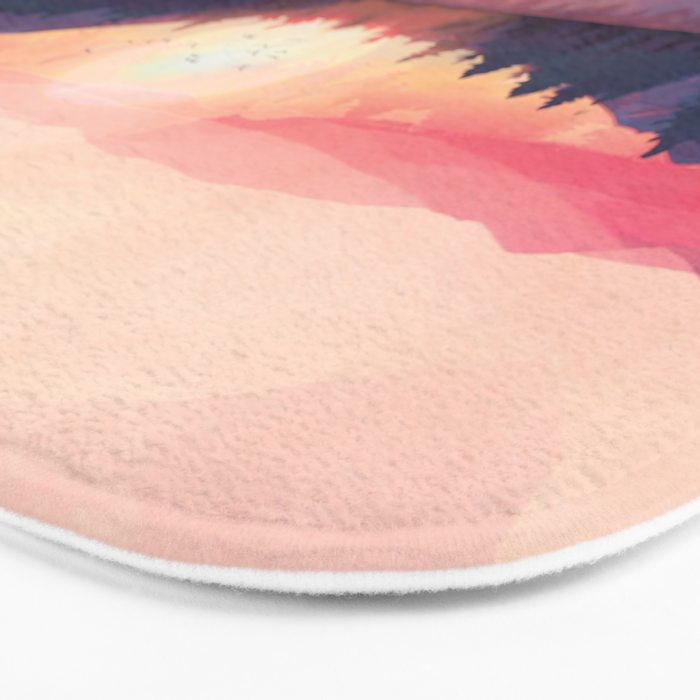Morning Sunshine over the Peaceful Mountain Lake Bath Mat Gallery Image 3