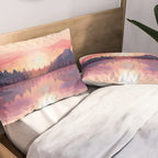 Morning Sunshine over the Peaceful Mountain Lake Pillow Sham Gallery Image 2