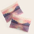 Morning Sunshine over the Peaceful Mountain Lake Pillow Sham Gallery Image 3