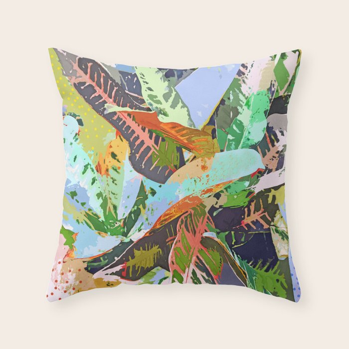 Jungle Plants Throw Pillow Gallery Image 1