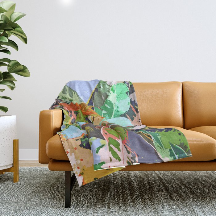 Jungle Plants Throw Blanket Gallery Image 1