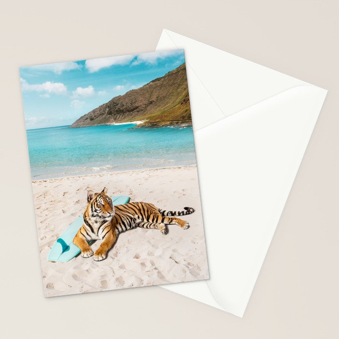Tiger's Surf Beach Stationery Card Gallery Image 2