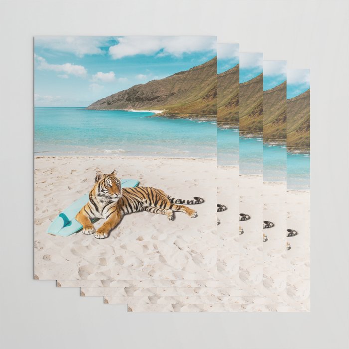 Tiger's Surf Beach Wrapping Paper Gallery Image 3