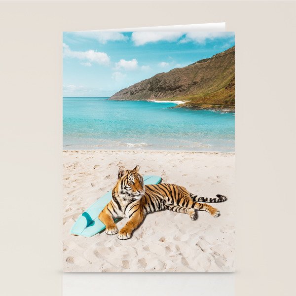 Tiger's Surf Beach Stationery Card Gallery Image 2