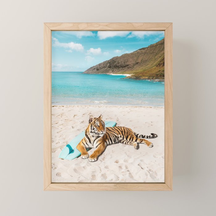 Tiger's Surf Beach Mini Art Print Gallery Image 1