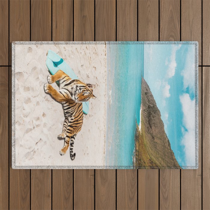 Tiger's Surf Beach Outdoor Rug Gallery Image 1