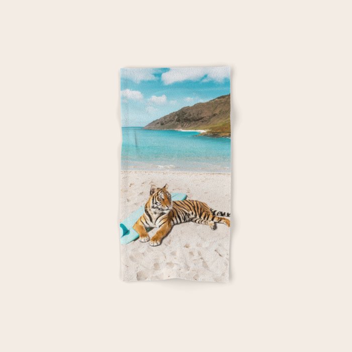 Tiger's Surf Beach Bath Towel Gallery Image 1