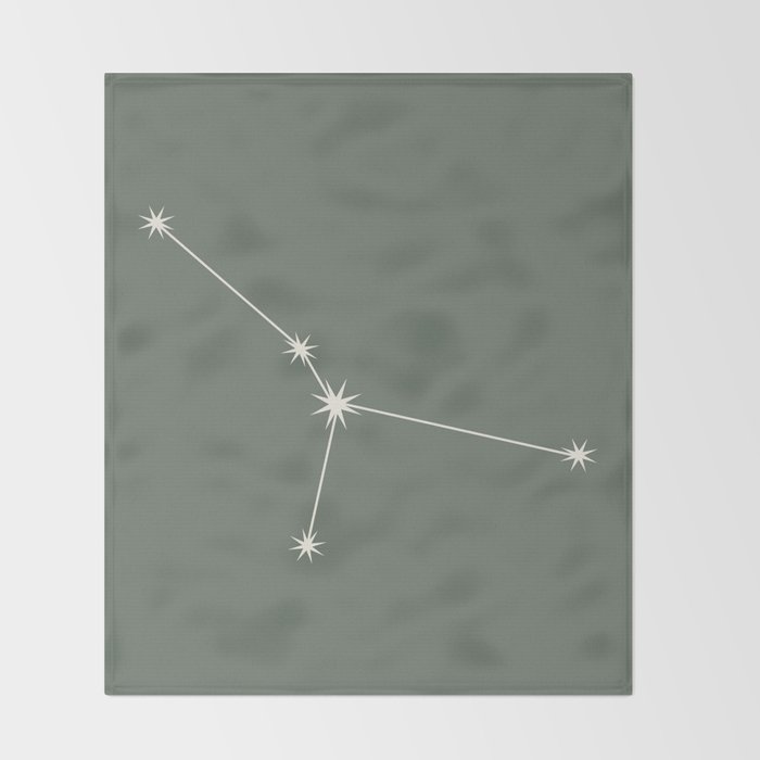 Cancer Zodiac Star Constellation Line Art Sage Throw Blanket Gallery Image 2