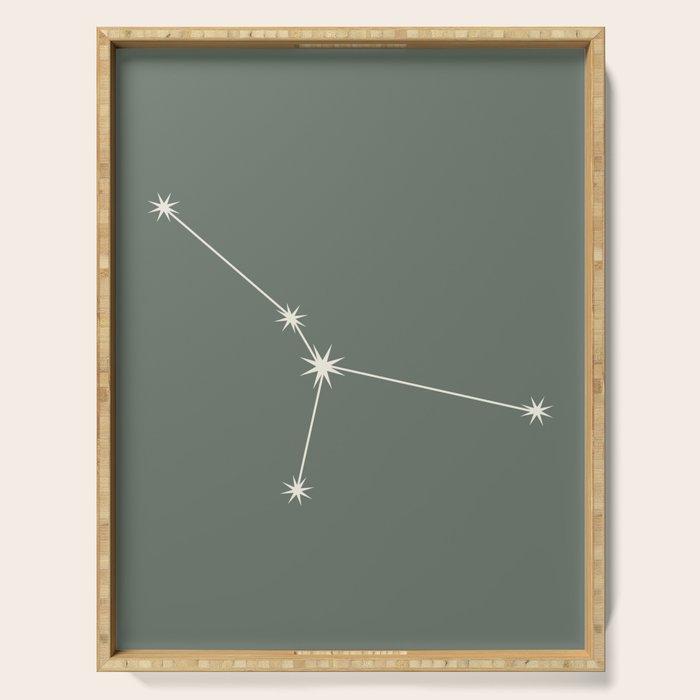 Cancer Zodiac Star Constellation Line Art Sage Serving Tray Gallery Image 1