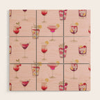 Glam Cocktails Theme Wood Wall Art Gallery Image 1
