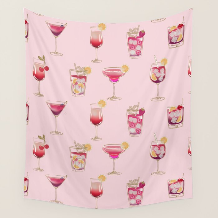 Glam Cocktails Theme Wall Tapestry Gallery Image 4