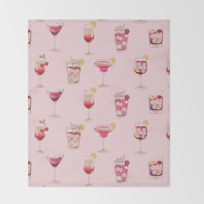 Glam Cocktails Theme Throw Blanket Gallery Image 2