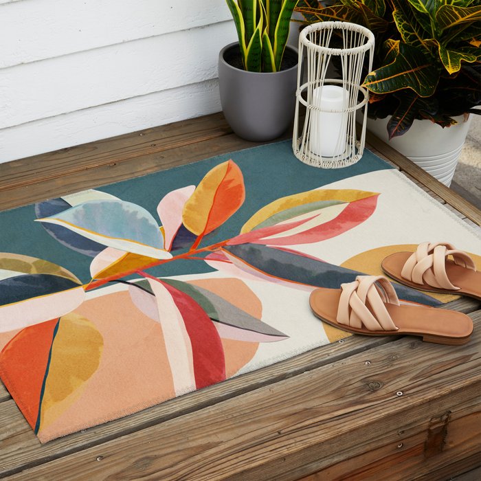 Colorful Branching Out 01 Outdoor Rug Gallery Image 2