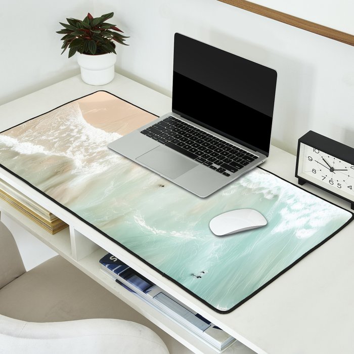 Soft Coastal Beach Scene Desk Mat Gallery Image 2