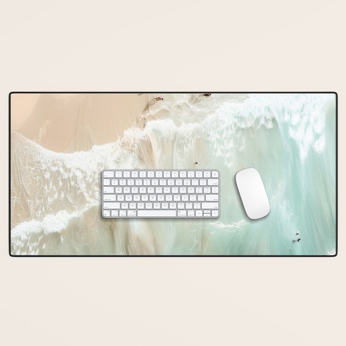 Soft Coastal Beach Scene Desk Mat Gallery Image 1
