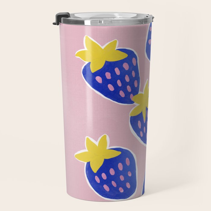 Blue Strawberries Travel Mug Gallery Image 3