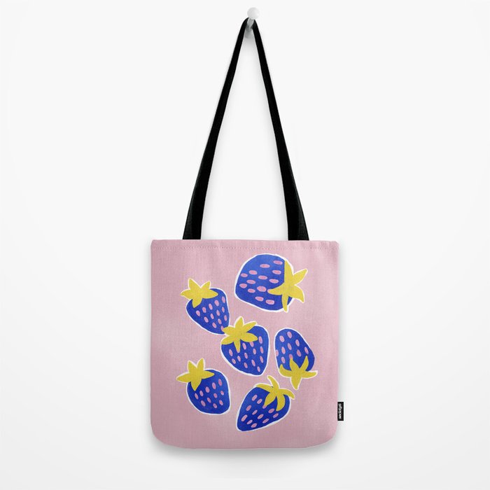 Blue Strawberries Tote Bag Gallery Image 2