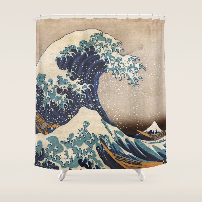 The Great Wave off Kanagawa Shower Curtain Gallery Image 1