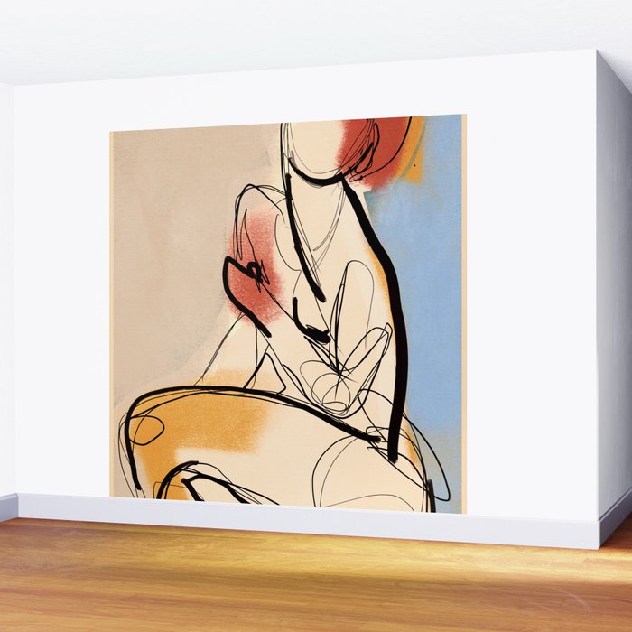 Female Figure Line Art 7 Wall Mural Gallery Image 2