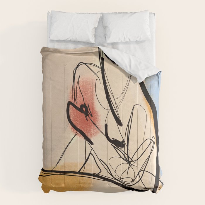 Female Figure Line Art 7 Comforter Gallery Image 6