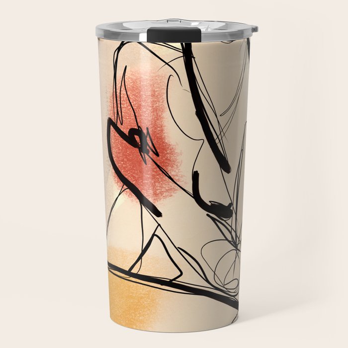 Female Figure Line Art 7 Travel Mug Gallery Image 1