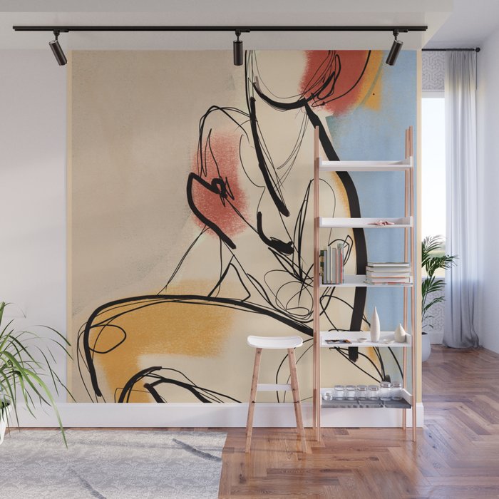 Female Figure Line Art 7 Wall Mural Gallery Image 1