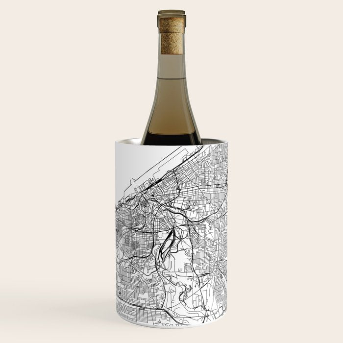Cleveland White Map Wine Chiller Gallery Image 1