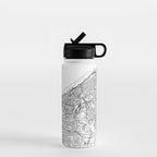 Cleveland White Map Water Bottle Gallery Image 1