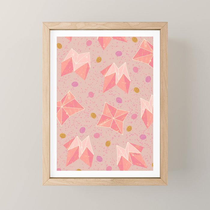 Origami Fortune Teller in Pastel Pink Mini Art Print Gallery Image 1