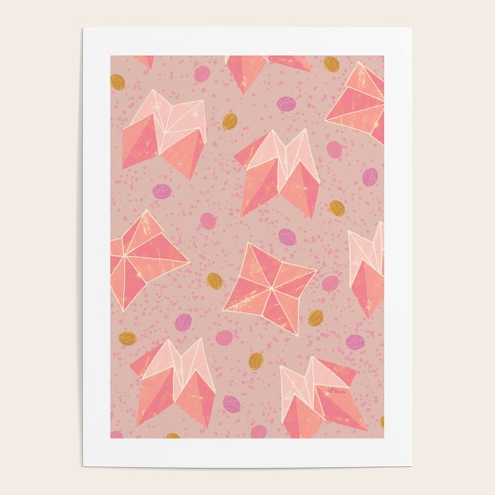 Origami Fortune Teller in Pastel Pink Poster Gallery Image 4