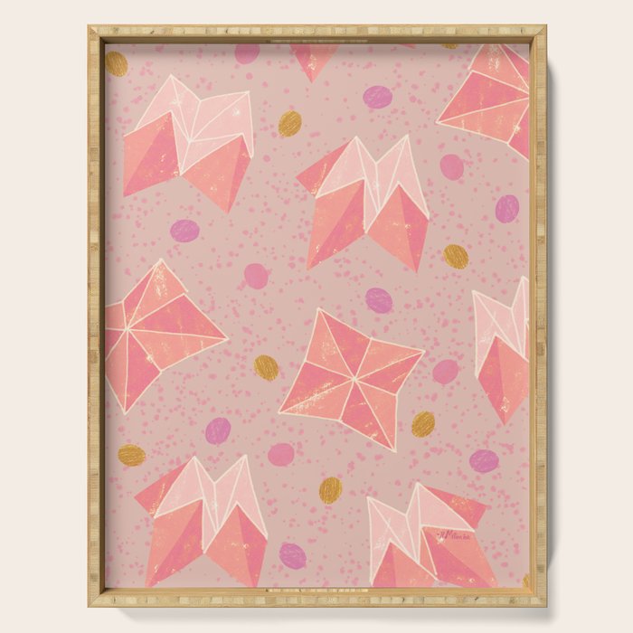 Origami Fortune Teller in Pastel Pink Serving Tray Gallery Image 1