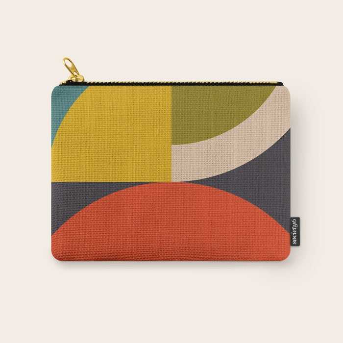 mid century bauhaus geometric large 3 Carry All Pouch Gallery Image 1