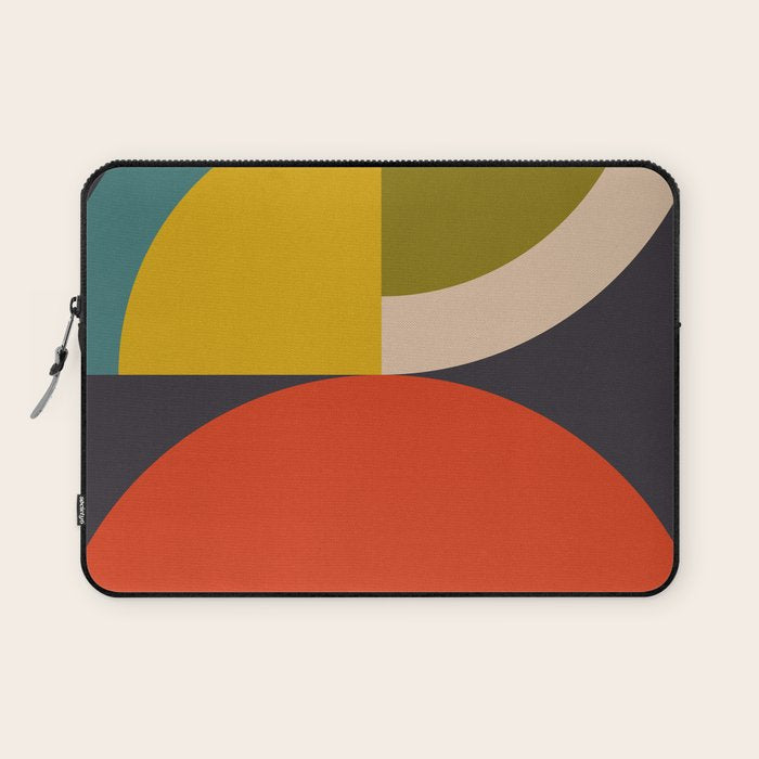 mid century bauhaus geometric large 3 Laptop Sleeve Gallery Image 1