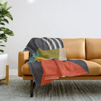 mid century bauhaus geometric large 3 Throw Blanket Gallery Image 1