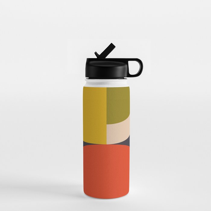 mid century bauhaus geometric large 3 Water Bottle Gallery Image 1
