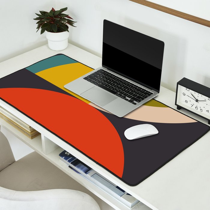 mid century bauhaus geometric large 3 Desk Mat Gallery Image 2