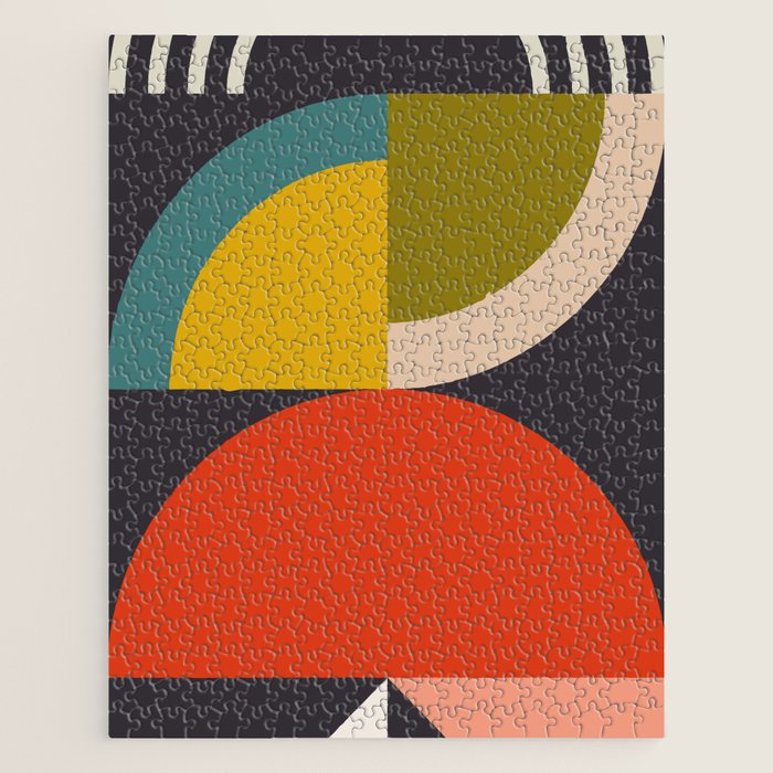 mid century bauhaus geometric large 3 Jigsaw Puzzle Gallery Image 1