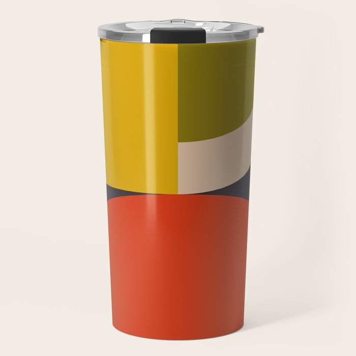 mid century bauhaus geometric large 3 Travel Mug Gallery Image 1