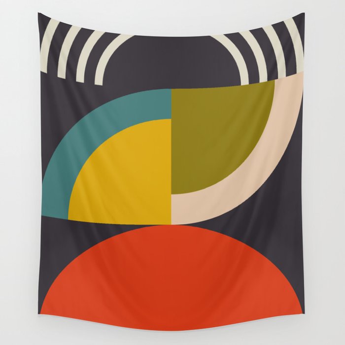 mid century bauhaus geometric large 3 Wall Tapestry Gallery Image 4