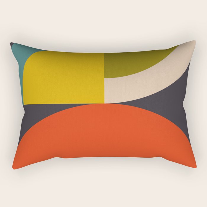 mid century bauhaus geometric large 3 Rectangular Pillow Gallery Image 2