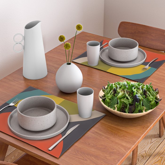 mid century bauhaus geometric large 3 Placemat Gallery Image 2