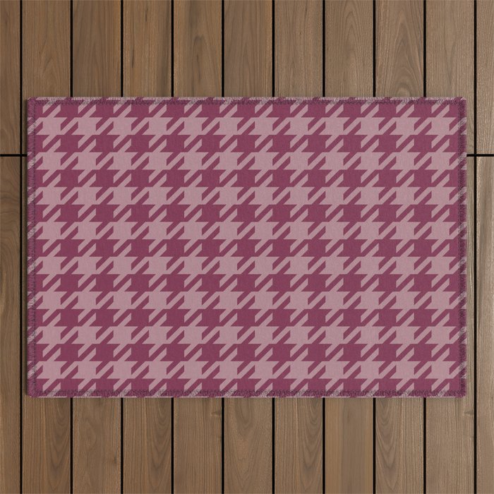 Houndstooth Ripe Mauve Outdoor Rug Gallery Image 1