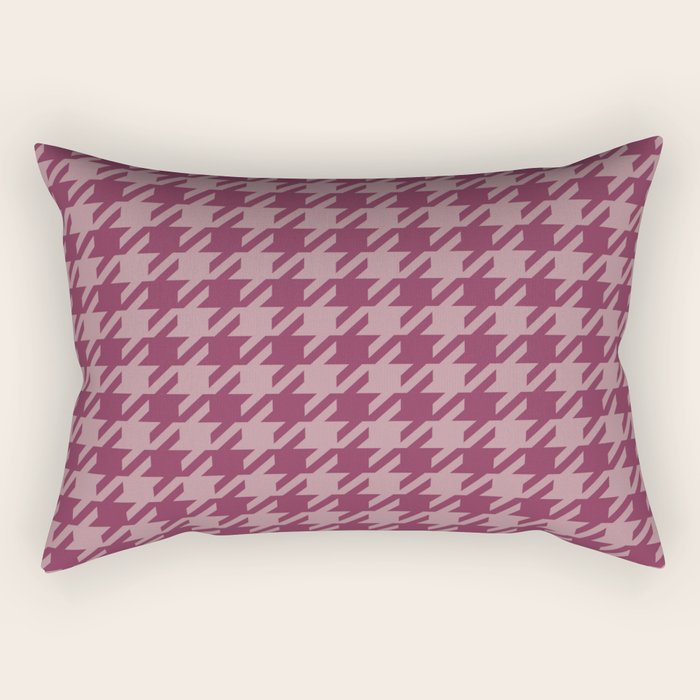 Houndstooth Ripe Mauve Rectangular Pillow Gallery Image 2