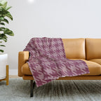 Houndstooth Ripe Mauve Throw Blanket Gallery Image 1
