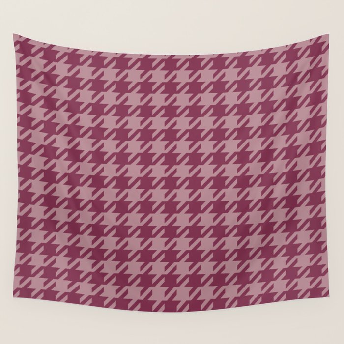 Houndstooth Ripe Mauve Wall Tapestry Gallery Image 1