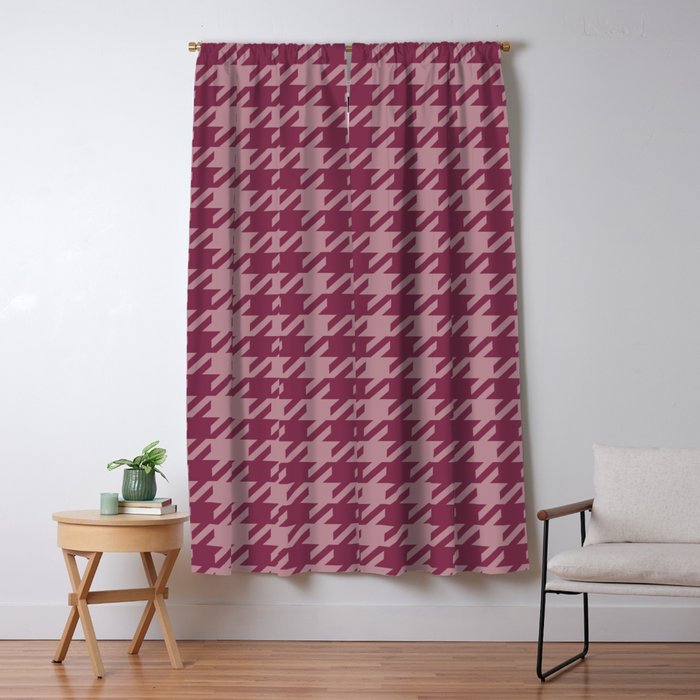Houndstooth Ripe Mauve Window Curtain Gallery Image 5