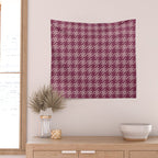 Houndstooth Ripe Mauve Wall Tapestry Gallery Image 2