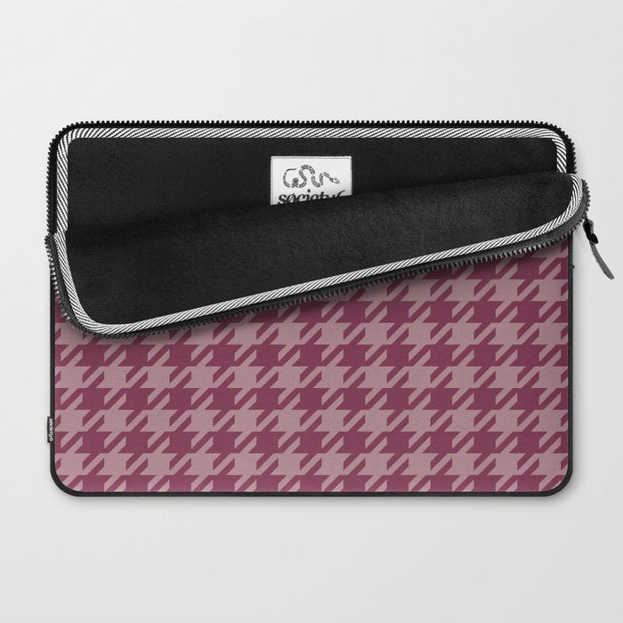 Houndstooth Ripe Mauve Laptop Sleeve Gallery Image 2
